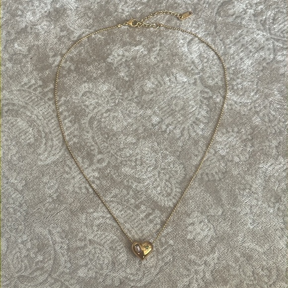 Brand New Gold Tone 3D Heart Bubble Necklace Balloon Embedded Gems Star - Picture 10 of 12